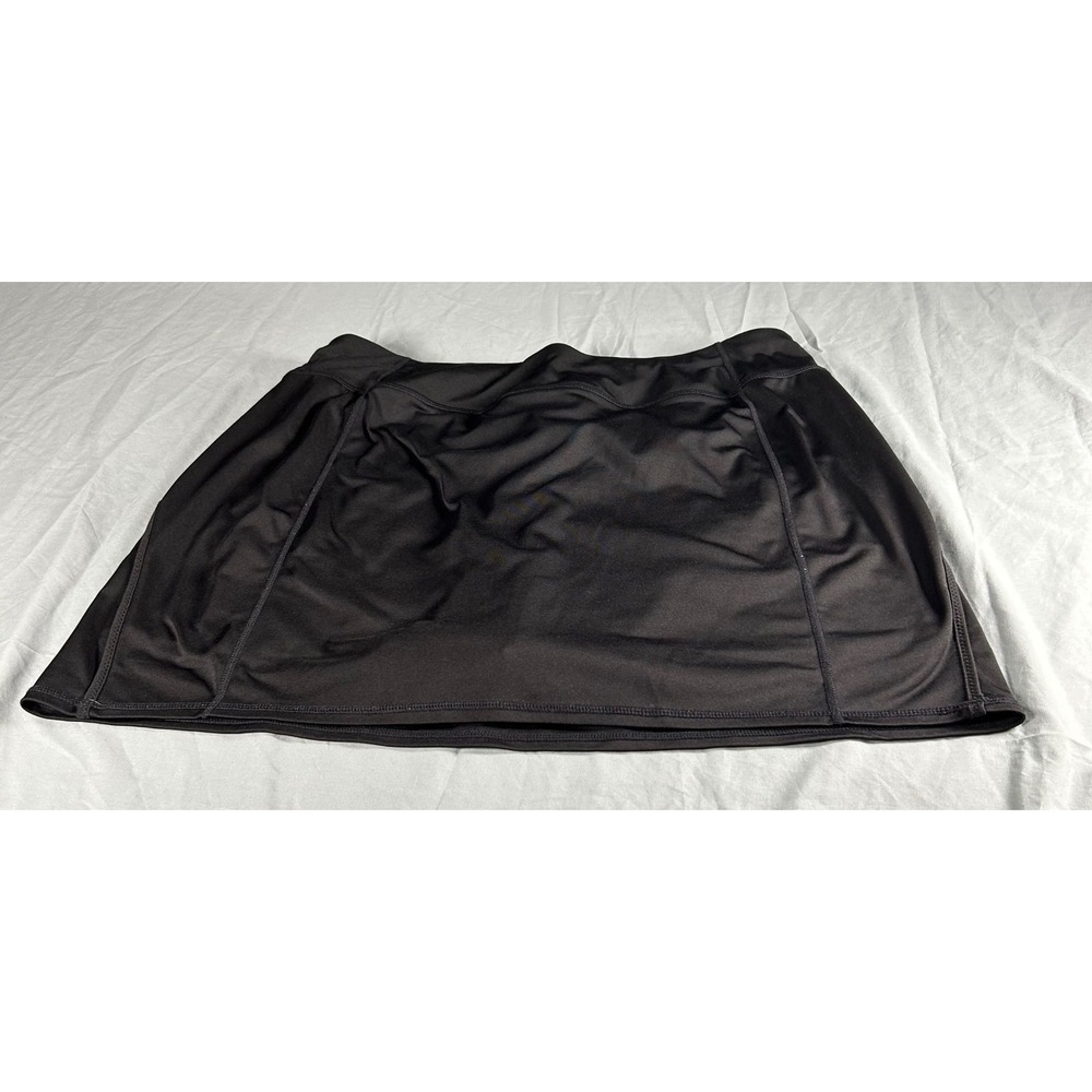 Tangerine Active Skort Womens XL Black Built-in Shorts Perforated Pocket gym